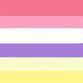 Created by just_rainbows_here on Instagram. The dark pink and light pink stripes represent femininity. The white stripe represents having multiple genders. The purple stripe represents having a combination of genders. The light yellow and dark yellow represent genders that are separate from the binary.