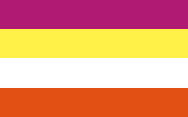File:Femmegender by imthatgremlin (4 stripes - purple yellow white orange).png