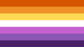 A nonbinary lesbian pride flag designed by tumblr user nbdyke.