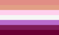 A nonbinary lesbian pride flag designed by tumblr user thepokedexisgay.