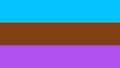 A commonly-used androsexual/androphilic pride flag, with stripes of cyan, brown, and purple.